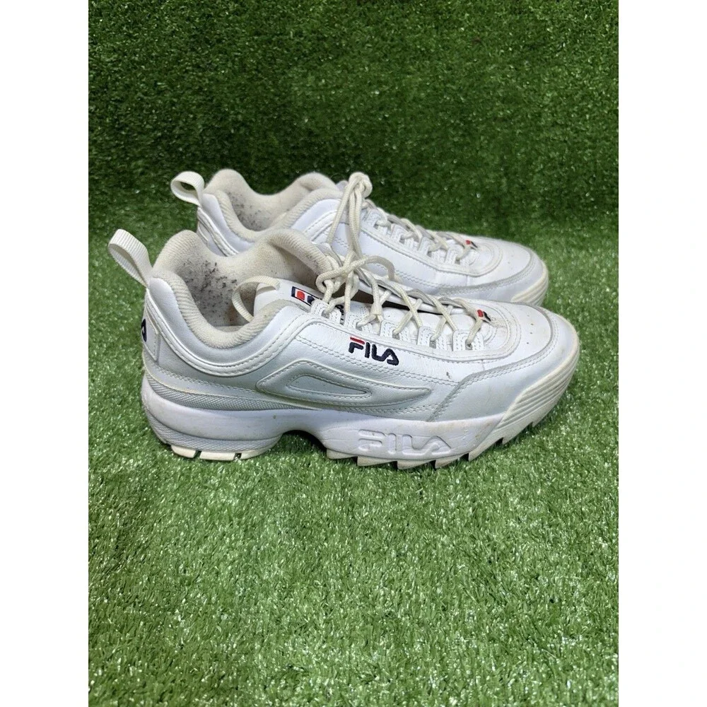 Fila Disruptor 2 Shoes Womens Sz 8.5 White Chunky Low Top Sneakers 5FM00002-125